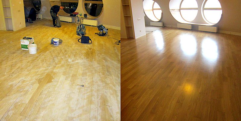 Реставрація паркету, шліфовка, цикльовка, покриття лаком