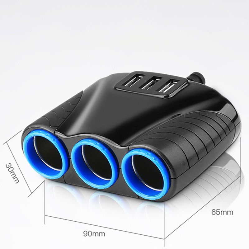 Tripla isqueiro + Carregador USB para carro 120W e 3.1A SELADO