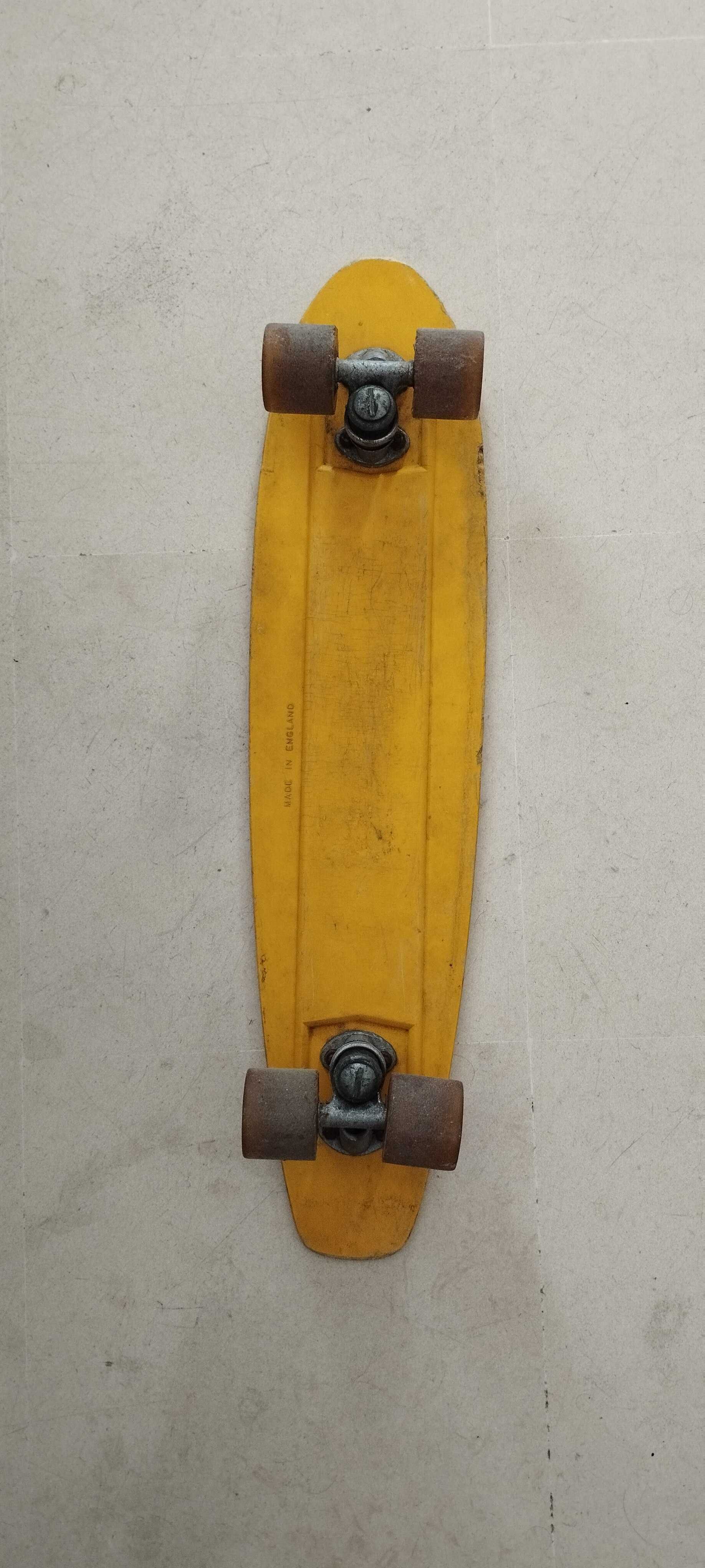 Rare Vintage Yellow Skuda Skateboard Original Trucks And Wheels 1970s