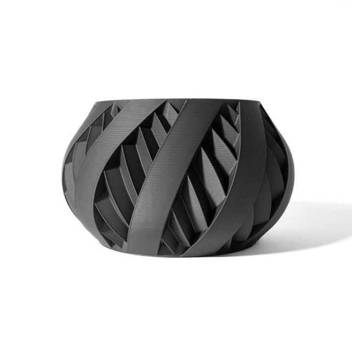 Vaso de Planta Esférico 3D - Design Entrelaçado Abstrato