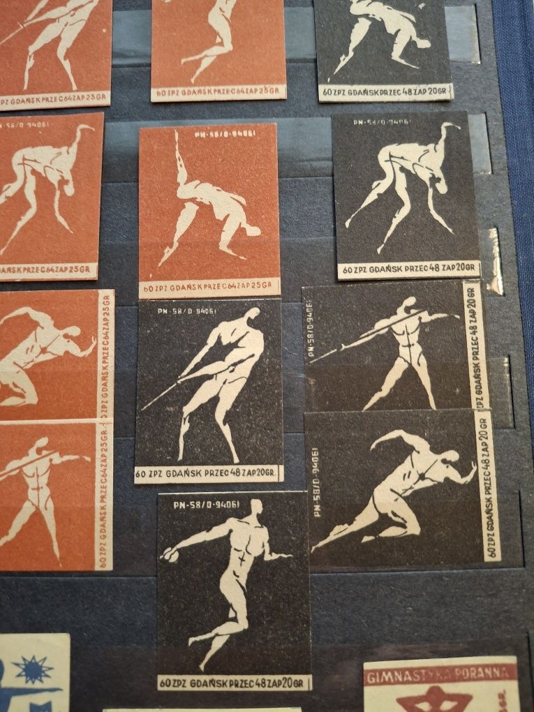 Etykiety zapałczane PRL  Olimpiada Rzym 1960 Kolekcjonerskie