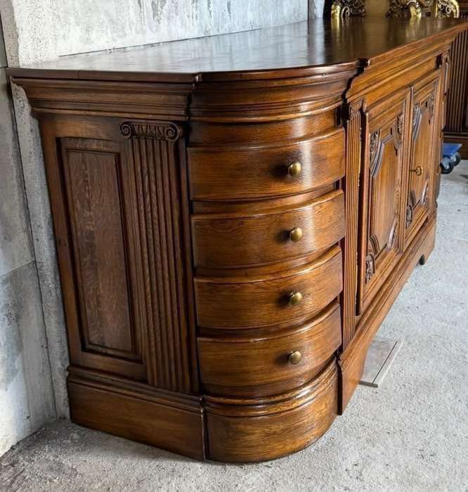 Piękna duża komoda w całości dębowa