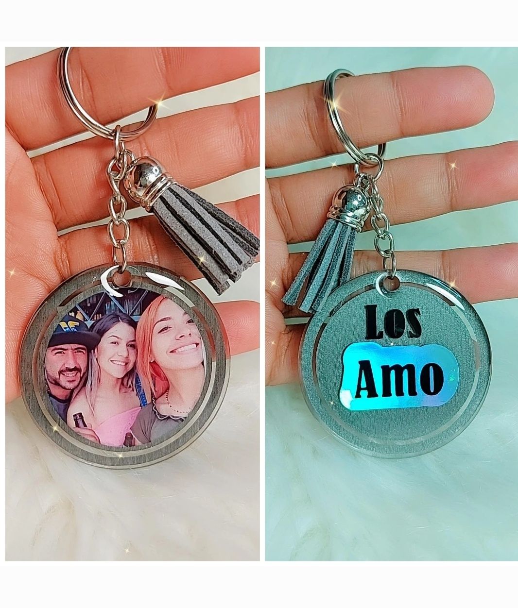 Porta chaves personalizados. Foto e frase