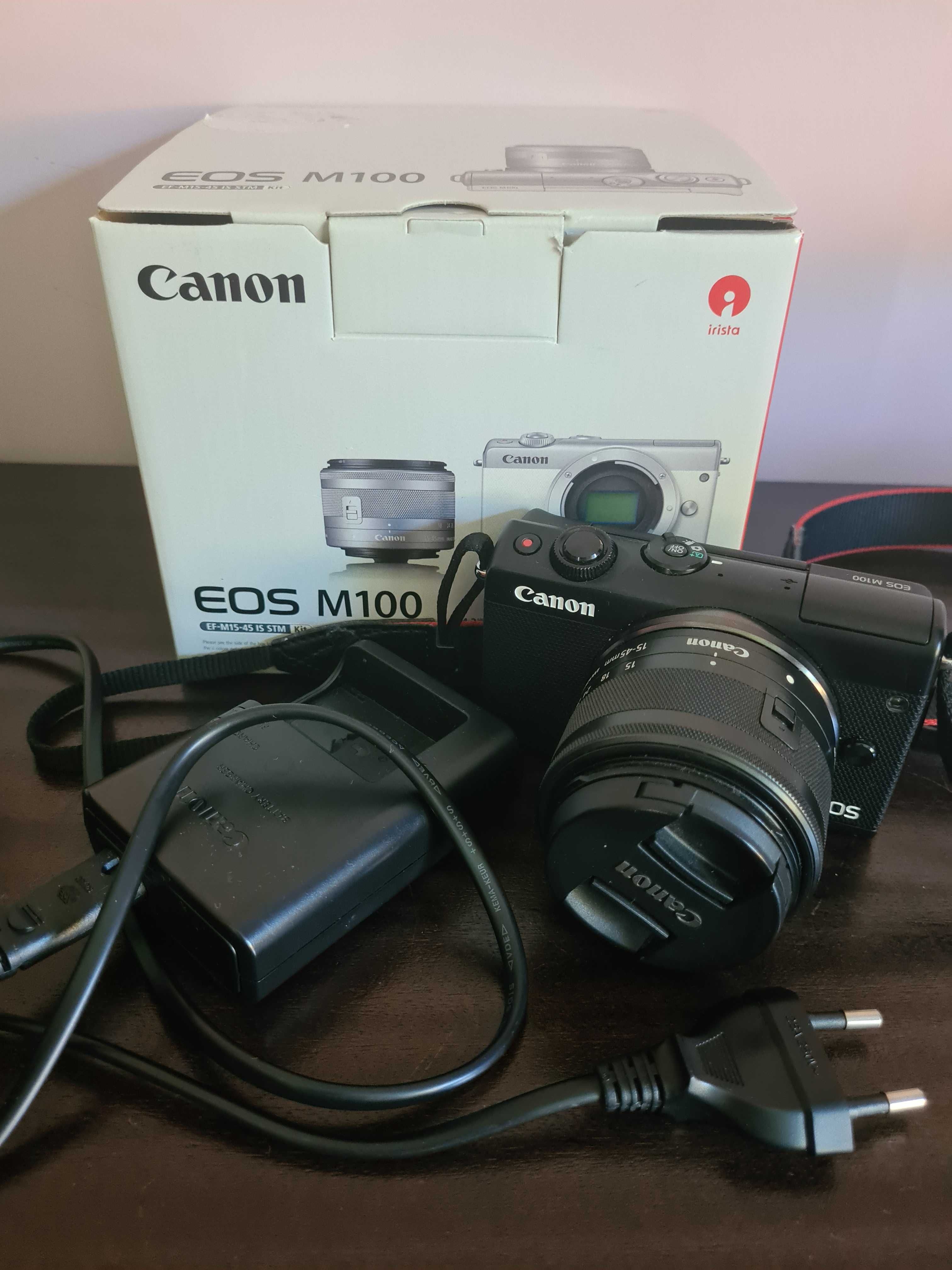 Canon EOS M100 com caixa e acessórios originais
