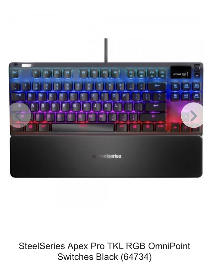 Клавіатура SteelSeries Apex Pro TKL RGB OmniPoint Switches Black 64734