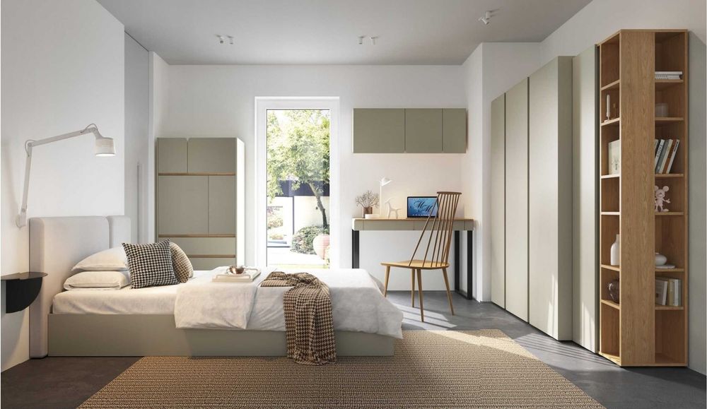 meble dwudrzwiowa szafa 90 garderoba bieliźniarka Beż Zieleń Luca HIT