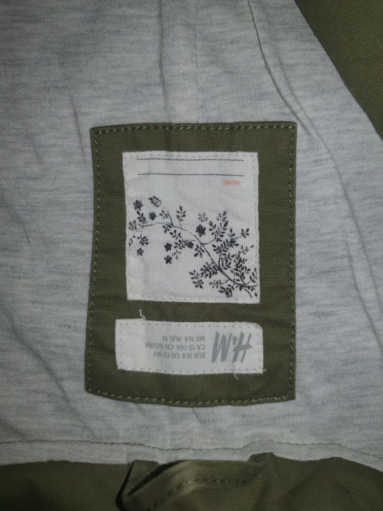 Kurtka parka H&M zielona rozm. 164 na 13-14 lat