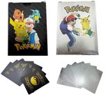 Zestaw 110 kart Pokemon dla kolekcjonera 2 pak 2w1 Czarne i Srebrne