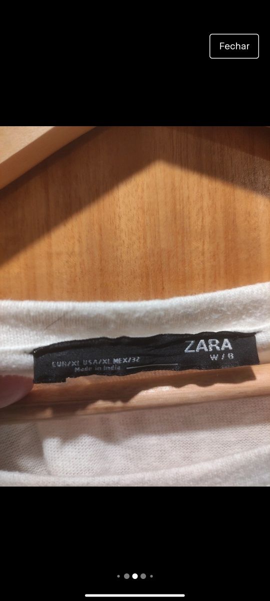 T-shirt Zara XL Algodão