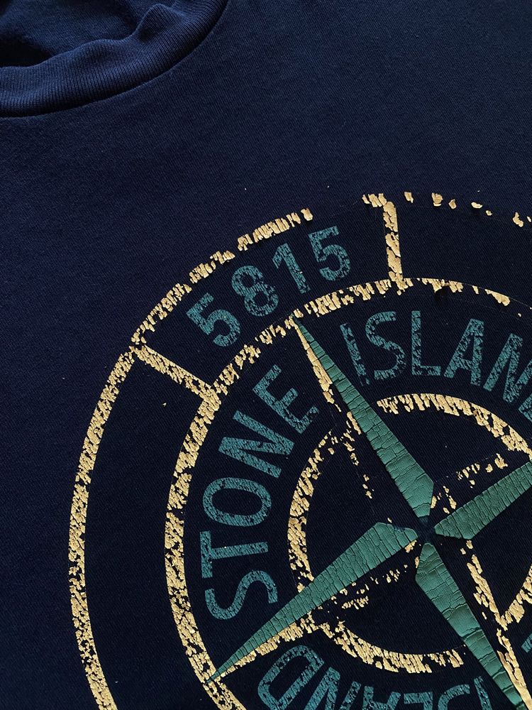 Футболка Stone Island big logo чёрная мужская оригинал
