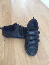Next czarne buty skórzane na rzepy Uk 2 R34,5