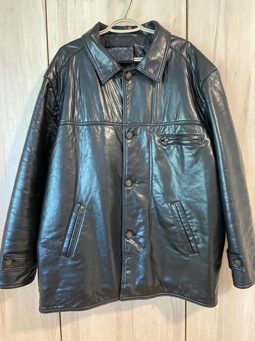 Alta Moda Czarna eko skóra męska kurtka ocieplana rozm XXL