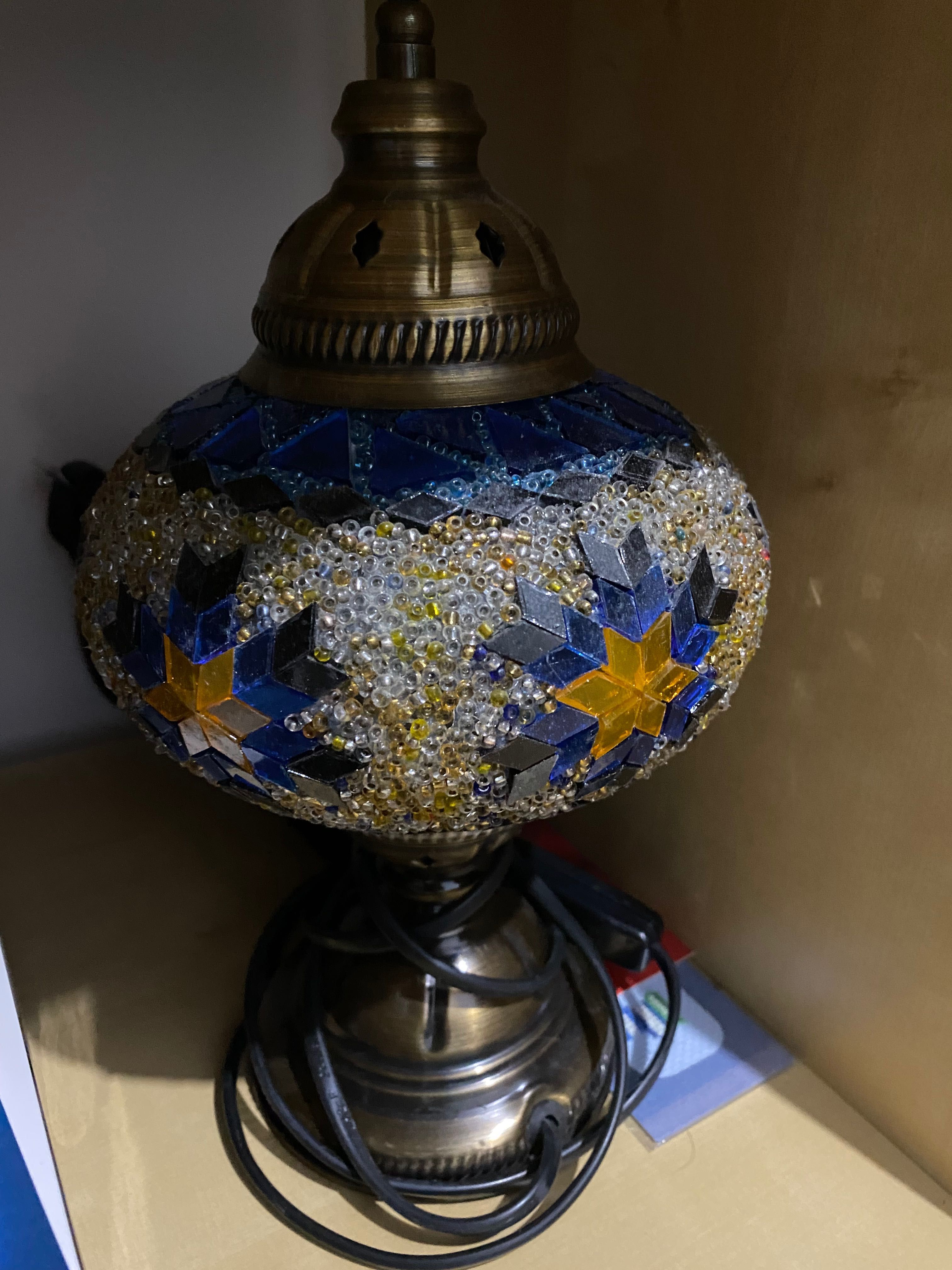 Lampa indyjska stojąca ozdobna szkło
