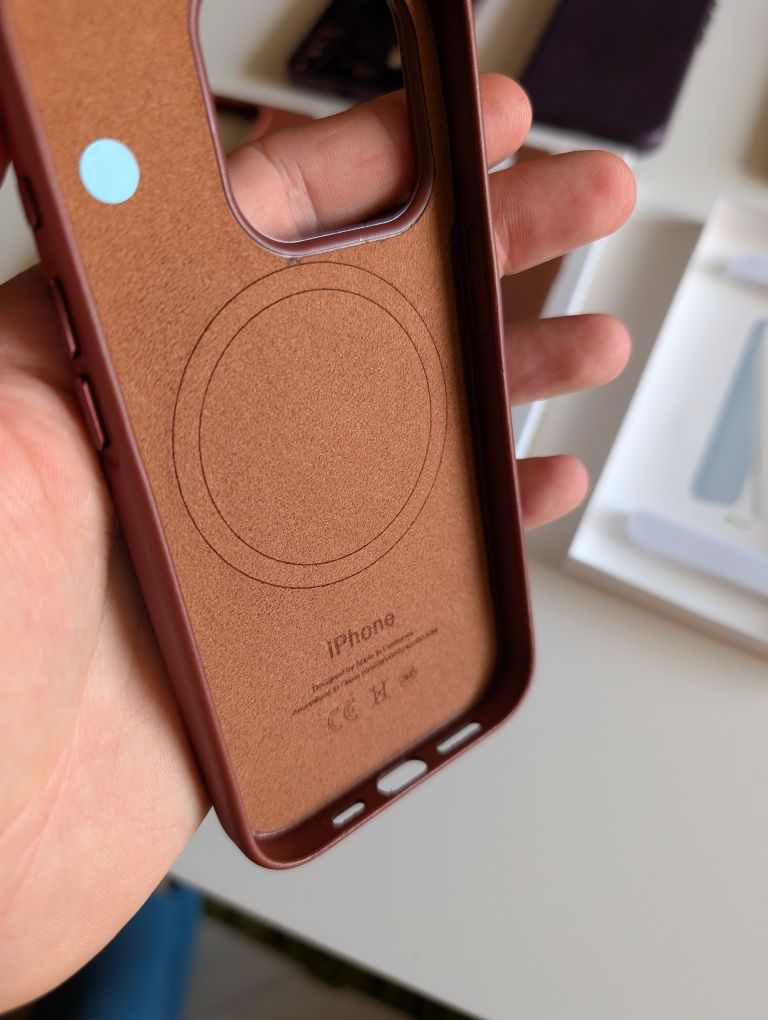 Ціна за всі чохли iPhone 15 Pro Magsafe Leather Silicon Case чехол