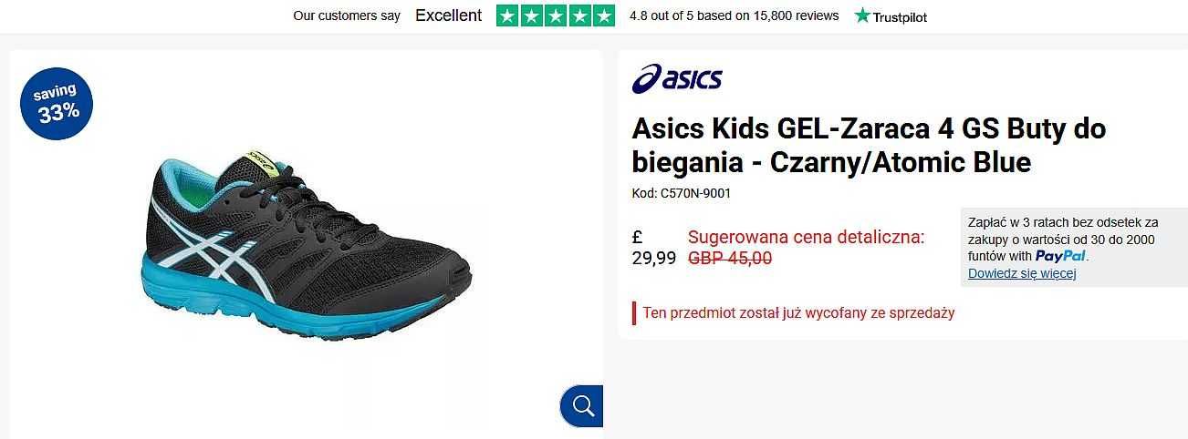 Asics Gel Zaraca 4 buty do biegania rozm. 39 wkł 25cm bdb