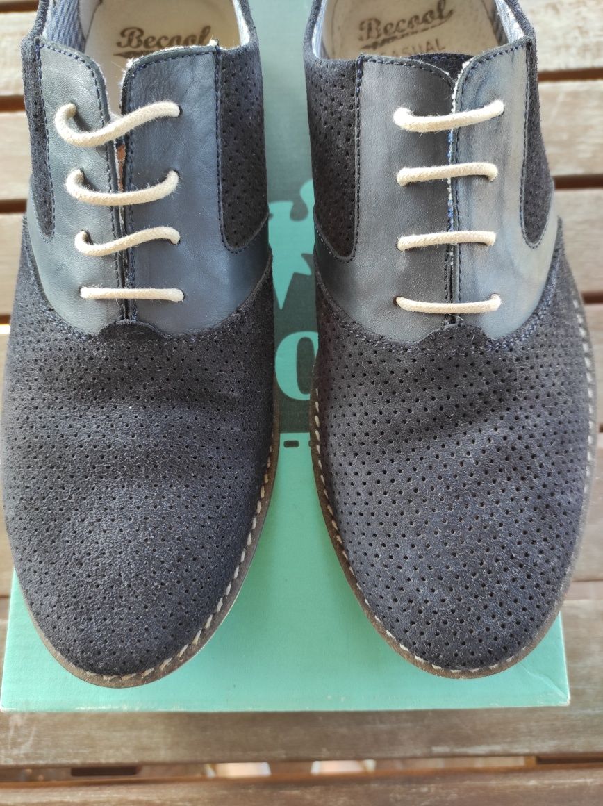 Туфли мужские замшевые тёмно-синие 41 размер