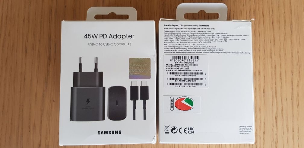 Samsung 45WAT Oryginalna Ładowarka+Kabel 1metr Box