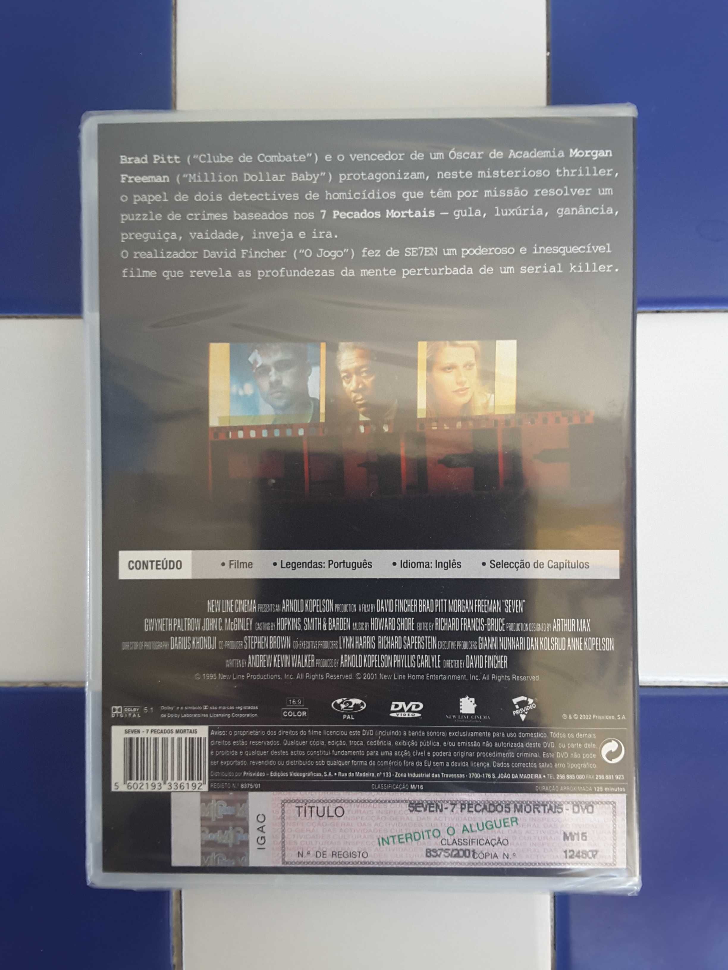 DVD "Seven - 7 Pecados Mortais" (NOVO, selado!)