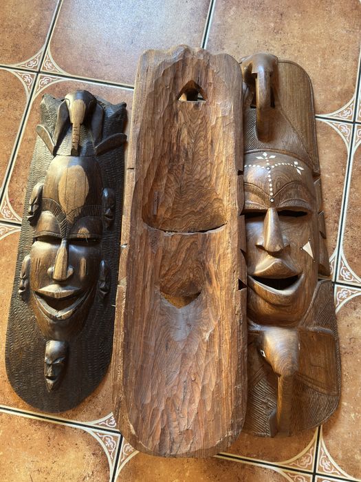 Afrykanskie maski z senegalu orginalnalne heban
