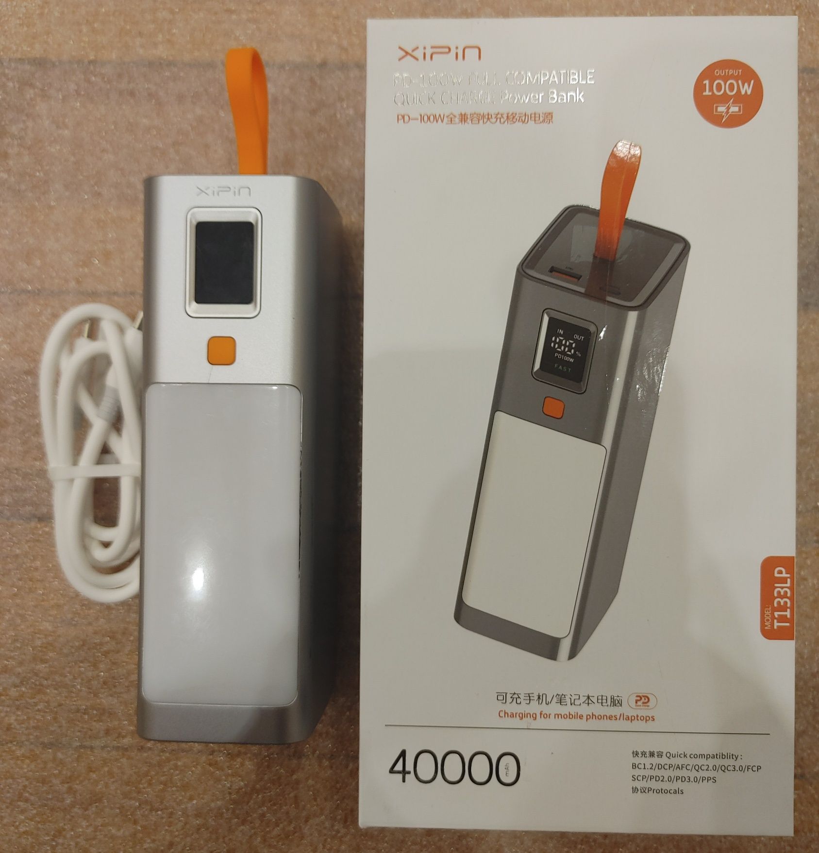 Павербанк Xipin 100W 40000mAh T133LP для ноутбуков/смартфонов