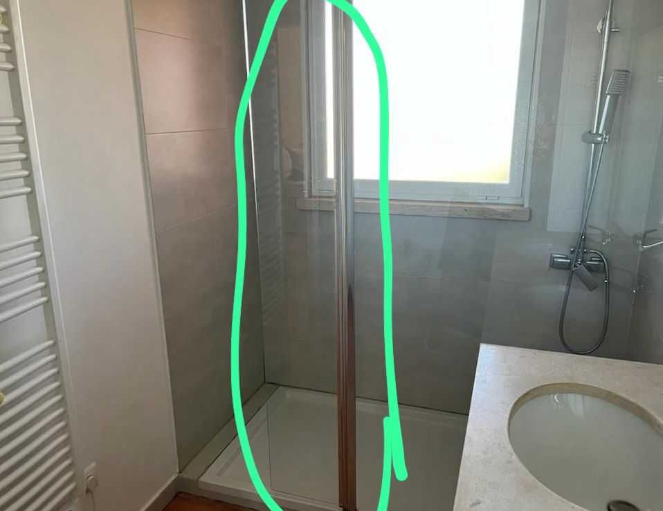 Painel de duche + porta dobrável (VOS) - Anti-Calcário & Reversível