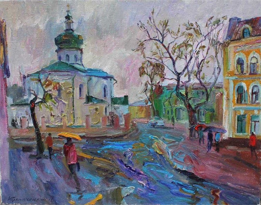 Картини міста чи села (масло, акварель)