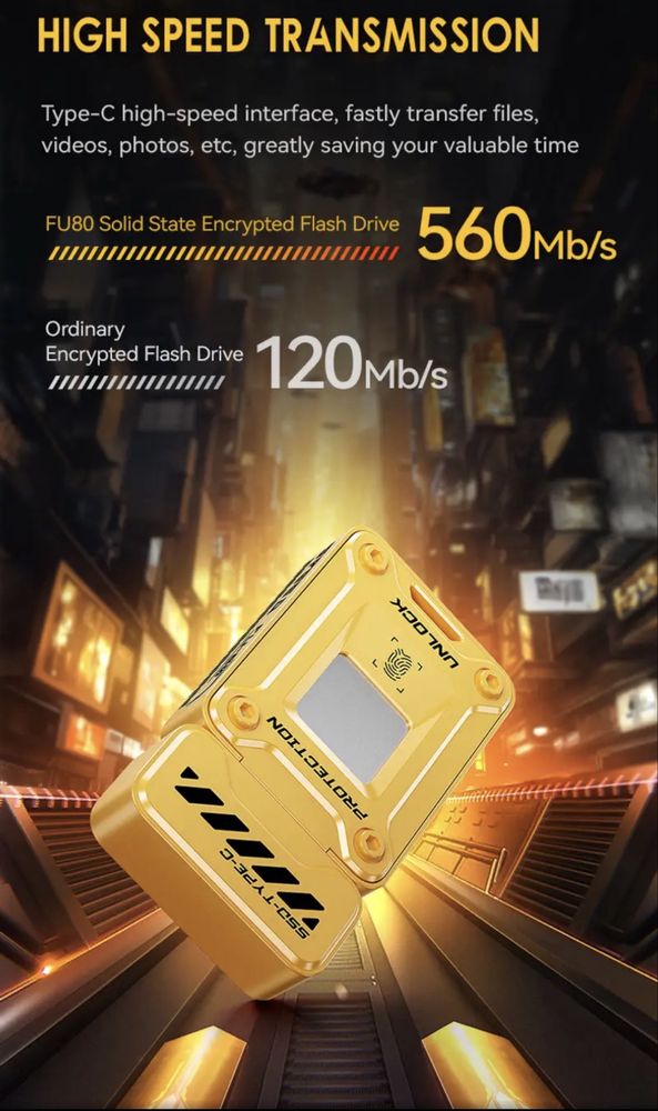 EAGET 256gb SSD type-C iD scaner отпечаток