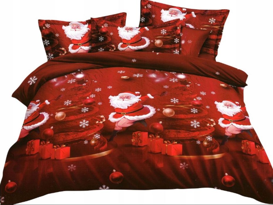 ŚWIĄTECZNA POŚCIEL kołdra komplet 3 częściowy 200x220 cm