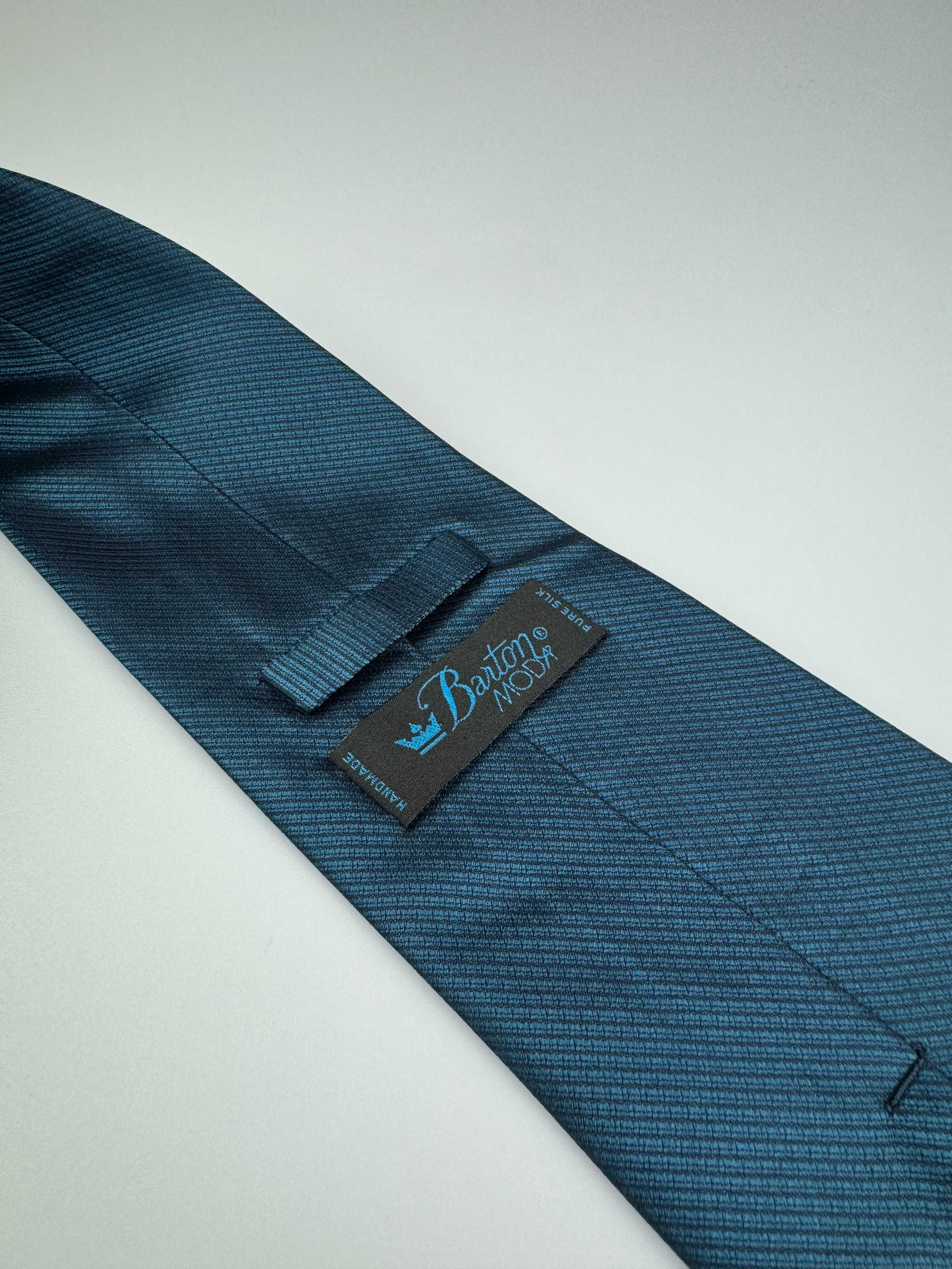 Barton Moda granatowy niebieski jedwabny krawat m64