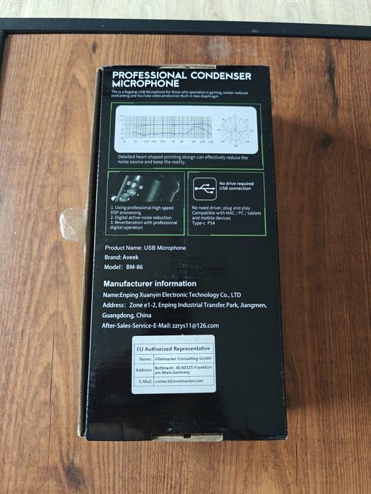 Mikrofon pojemnościowy Aveek USB Microphone MB-86