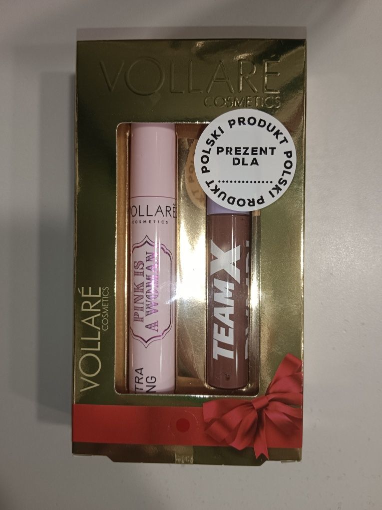 Vollare Cosmetics Maskara+ błyszczyk zestaw na prezent