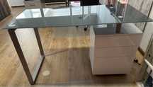Secretaria vidro/lacado branco