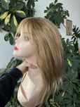 Dluga peruka wlosy naturalne blond z grzywka