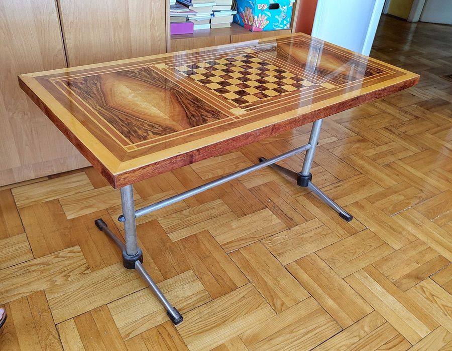 Stolik karciany kawowy ława PRL do gry w karty stół regulowany retro