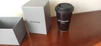 BALENCIAGA Dallas Coffee Cup in black porcelain kubek porcelanowy