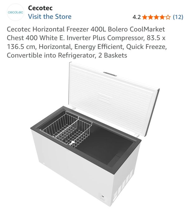 Морозильна скриня ларь cecotec bolero inverter 400L