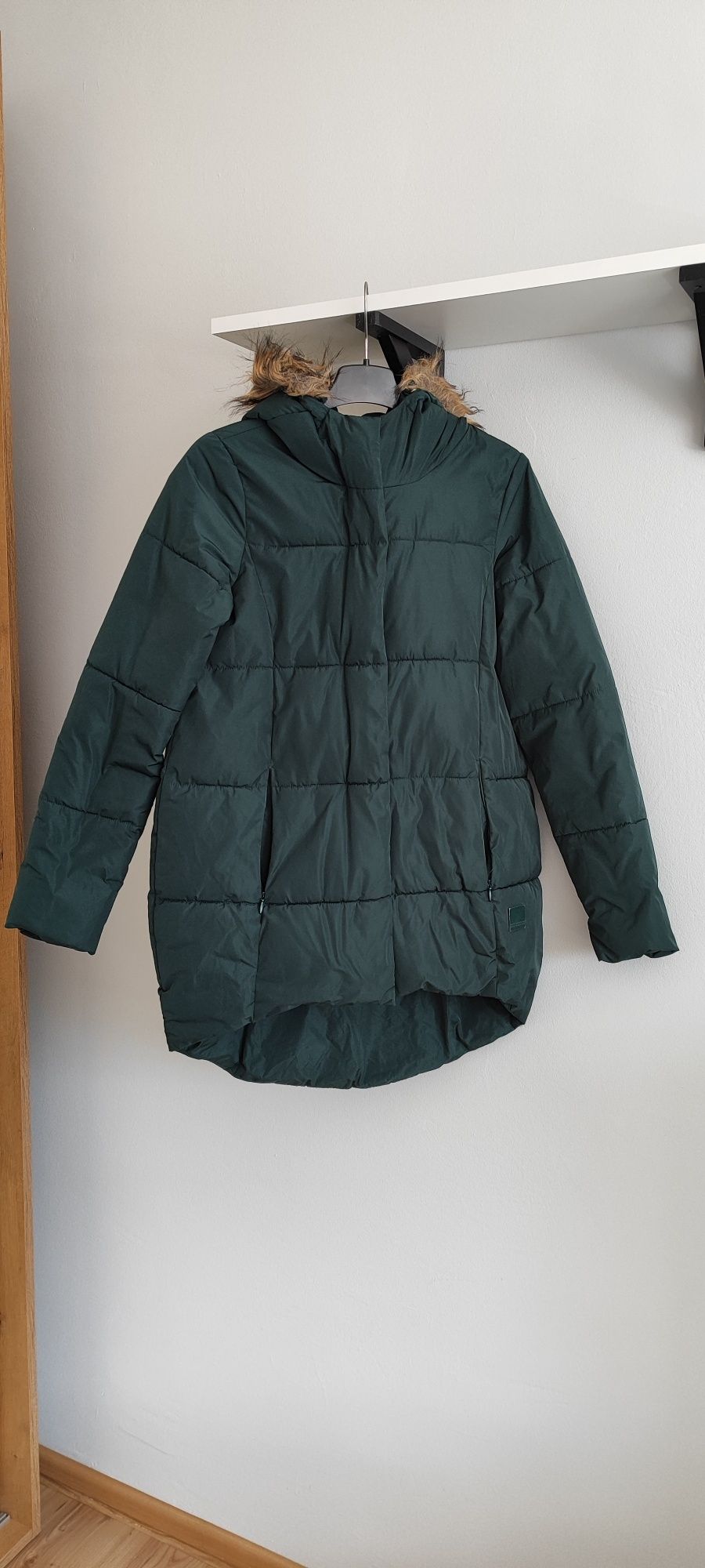 Kurtka zimowa damska Diverse XS S parka butelkowa zieleń