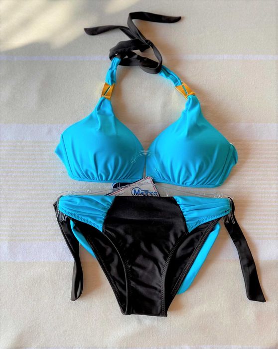 Kostium kąpielowy bikini Marko Roxie niebieski z brązem XS/75A