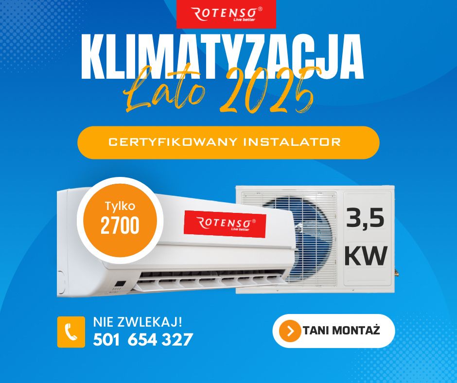 Klimatyzacja Rotenso 3,5 kw gwarancja 5 lat