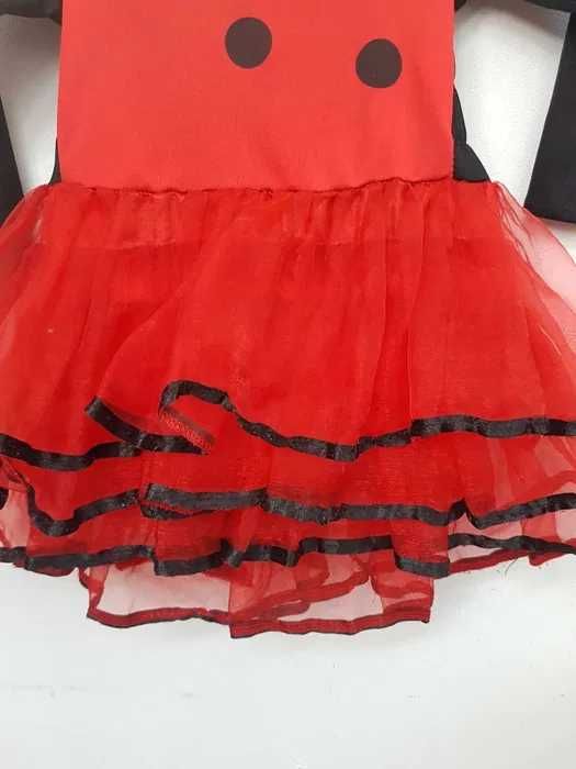 Sukienka przebranie biedronka owad ze skrzydłami 98-110 cm G055