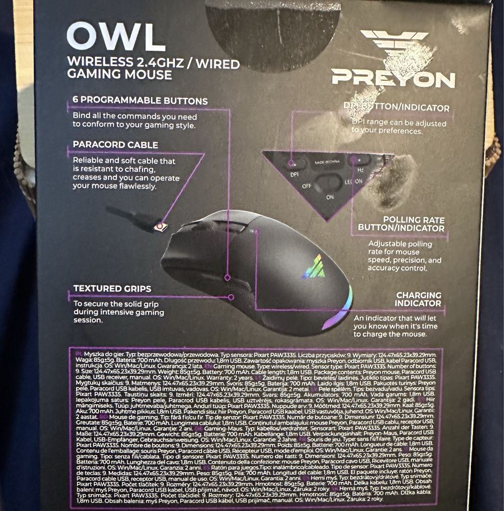 Mysz PREYON Owl Wireless