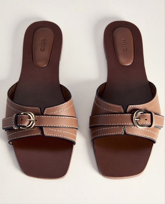 Тапки/шльопанці Mango шкіряні