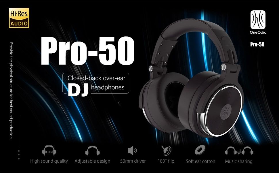 DJ Наушники OneAudio Studio Pro гарнитура Hi-Fi студийные монитор Odio