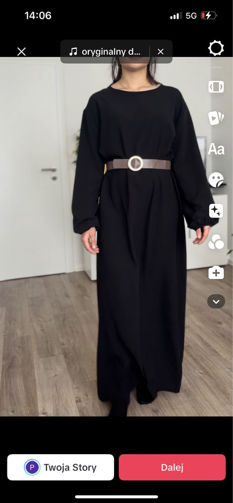 Zwykła czarna abaya /sukienka (bez paska )