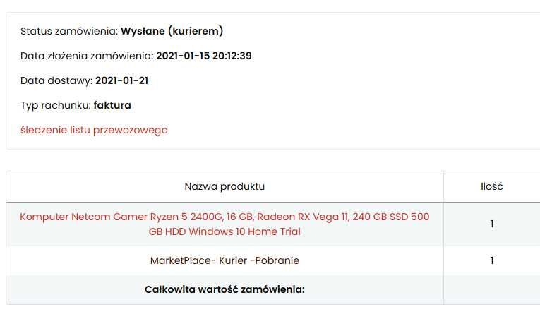 Komputer PC Netcom Gamer Ryzen 5 2400G, 16 GB, Radeon dysk ssd 240GB