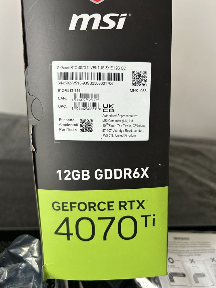 Karta graficzna MSI GeForce RTX 4070Ti 12GB
