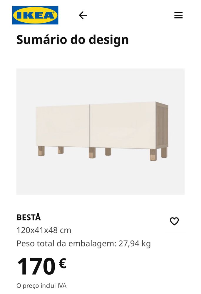 Vendo 2 Moveis de TV BESTÅ com portas em branco brilho