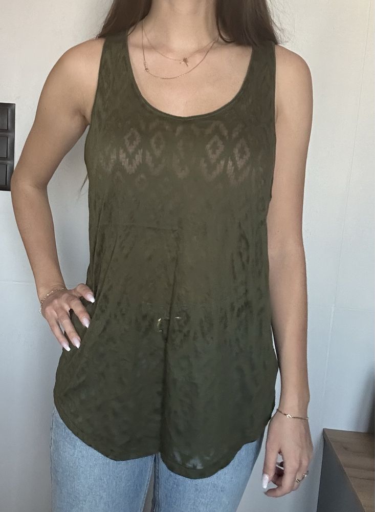 Bluzka koszulka bokserka HM H&M XS khaki