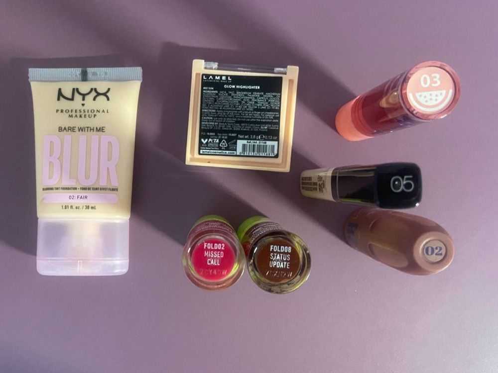 косметика nyx,maybelline,lamel, essence,glambee,lorea’l,cerave,about
