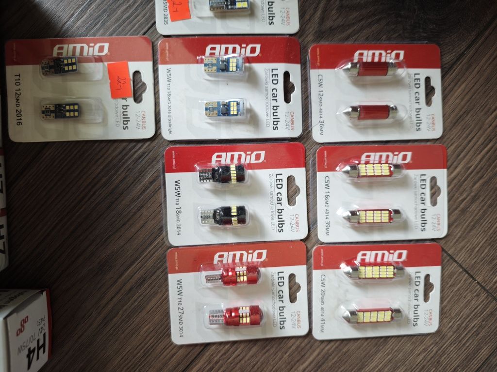 Żarówki samochodowe LED 24V i 12V różne rodzaje